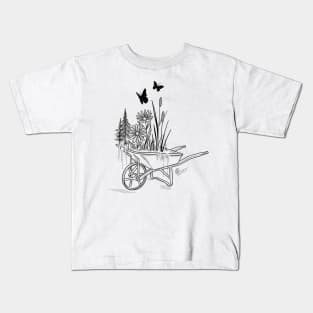 Garden Wheel Barrel Kids T-Shirt